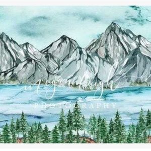 Mountain Scene Tapestry Background 10 ft x 10ft by Megan Leigh Photography